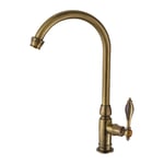 Ineasicer - Robinet De Cuisine Mitigeur Robinet Laiton Brossé Eau Froide Robinet Rotatif Lavabo Robinet De Lavabo Pour Vasque Et Lave Mains Bronze