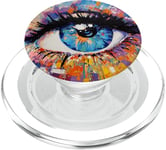 Accessoire d'art abstrait hypnotisant œil bleu PopSockets PopGrip pour MagSafe