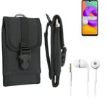 For Samsung Galaxy M22 + EARPHONES Belt bag outdoor pouch Holster case protectio