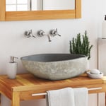 vidaXL Lavabo en pierre de rivière Ovale 45-53 cm