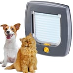 Ferplast Chatiere, Porte pour Chats et Petits Chiens, Installation Universelle, Entrée et Sortie Contrôlables à 4 Voies, Tunnel Partiel, Swing 3 Chatiere pour Chat Chien, Gris