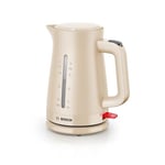 Bosch MyMoment Infuse TWK3M127GB Electric Kettle with 1.7 L Capacity and Fast Boil, Dual Sided Water Gauge, Limescale Filter, Cord Storage in Cream