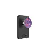 Oiseau coloré style peinture à l'huile Colibri en violet PopSockets PopWallet pour MagSafe