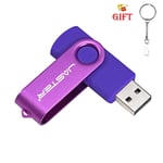 JASTER-Clé USB 2.0 rotative en plastique,clé gratuite JOColorful,clé USB,64 Go,32 Go,16 Go,128 Go,cadeau créatif - Type Purple-16 GO