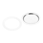 3pcs Silicone Gasket 1pcs Filter Screen 66x54mm for 6-Cup Mocha Coffee Pot