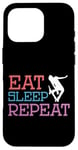 Coque pour iPhone 16 Pro Skateboard Eat Sleep Repeat Vintage Skater