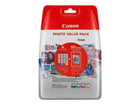 Canon Cli-571 C/M/Y/Bk Photo Value Pack - 4-Pack - 7 Ml - Svart, Gul, Cyan, Magenta - Original - Förpackning Med Stöldmärkning - Bläckbehållare / Papperspaket - För Pixma Ts5051, Ts5053, Ts5055, Ts6050, Ts6051, Ts6052, Ts8051, Ts8052, Ts9050, Ts9055