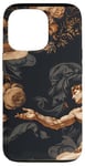 Coque pour iPhone 13 Pro Noir Art Déco Floral Michel-Ange Création Of Adam Sixtine