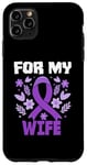 Coque pour iPhone 11 Pro Max Ruban violet Hodgkin de sensibilisation au lymphome pour ma femme