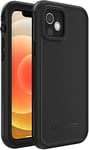 LifeProof Coque pour iPhone 12 (Uniquement, Non Compatible avec iPhone 12 Pro), série FR, étanche IP68, Protecteur d'écran intégré, Protection de Port, se clipse à MagSafe – Noir