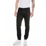 Replay Men's Jeans Anbass Slim-Fit Hyperflex with Stretch, Black (Black 098), 36W / 32L