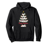 Persian Cat Xmas Lighting Santa Persian Cat Christmas Tree Pullover Hoodie