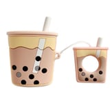 AirPods 1/2 Skal Boba Milk Tea Silikon - Beige