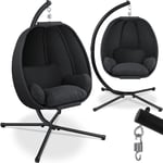 KESSER® Luxe Fauteuil suspendu avec structure + coussin d'assise moelleux Rembourrage latéral Coussins d'assise et de dossier Panier suspendu Indoor