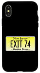 Coque pour iPhone X/XS Sortie 74 de plaque d'immatriculation New Jersey NJ GSP Parkway