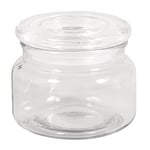 Rayher Bocal en verre blanc, transparent, 1 pce., 320ml, ø10cm, goulot ø7,5cm, H.8cm, avec couvercle, décoration, rangement, biscuits, bonbons-46046000