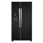 Teknix THSBS1791PLUBIX Black Steel 2 Door Side by Side Fridge Freezer - E rated