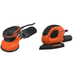 Black & Decker KA199-QS Ponceuse excentrique 240 W & Ponceuse de Détail Mouse Filaire 55 W - 1,5 mm de Diamètre d'Orbite