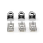 Nedis RJ45-kontakt | RJ45 Pass Through | Solid/Stranded FTP CAT6 | Rett | Gull belagt | 10 stk. | PVC | Grå / Hvit / Sort | Boks