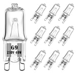40W G9 Halogen Light Bulb Two Prong Looped Pins for Cabinet Lights, Landscape Lights, Desk and Floor Lamps, Wall Sconces, Dimmable, 230V, Warm White(2700k, 10pcs)