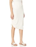 The Drop Amanda Textured Side Ruched Midi Sweater Skirt Jupe, Whisper White, XL