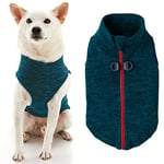 Gooby Chandail en Polaire à Fermeture éclair pour Chien, à Enfiler - Pull en Polaire avec Anneau de Laisse Double en D - pour Chiens de Petite et Moyenne Taille - Turquoise délavé, Taille XL