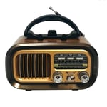  Retro FM/AM/SW Radio Full Band Portable Radio Receiver Wireless Bluetooth Speak