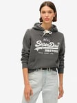 Superdry Embellished Vintage Logo Graphic Hoodie - Black, Black, Size 8, Women