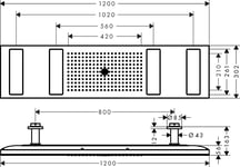 Axor ShowerHeaven Takdusj 1200x300 mm, Polert Rødt Gull - 10637300