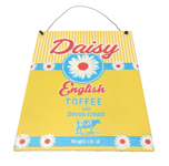 Tin Metal Sign Daisy English Toffee Yellow Vintage Look Metal Tin Sign Yellow...