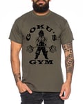 Goku Golds T-Shirt pour Homme One Goku Dragon Master Son Ball Vegeta Turtle Roshi Piece Golds DB, Farbe2:Khaki;Größe2:S