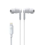 Belkin SoundForm iPhone Headphones with Lightning Connector (Lightning Earphones for iPhone 13, 13 Pro, 13 Pro Max, 13 mini, 12, 12 Pro, 12 Pro Max, 12 mini, 11, XS, X, SE, 8 Plus, 8, 7), White