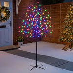 CHRISTOW Cherry Blossom Tree 150 LED Light Up Indoor Outdoor Christmas Decoration 150cm / 5ft (Multi Coloured)