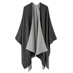 colornival Poncho Femme Hiver Élégant Châle Chaud Poncho Cape Réversible Écharpe Châle Hiver Automne