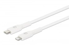 Manhattan USB-C to Lightning Cable, Charge &amp; Sync, 1m, White, For