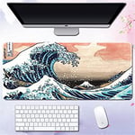 Morain Gaming Mouse Mat Art Print Painting Hokusai The Great Wave Big Rectangle Non-Slip Rubber Mousepad Mouse Pad, 800 * 400 * 3mm, Style 10