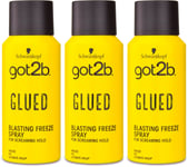 Schwarzkopf Got2B Glued Freeze Spray 100ml | Extreme Hold | Hair Styling X 3