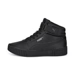 Puma Women Carina 2.0 Mid Sneakers, Puma Black-Puma Black-Dark Shadow, 5 UK