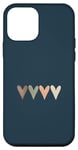 iPhone 12 mini Dusty Navy Blue - Elegant Hearts Cute Heart Feminine Case