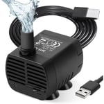 Keyouny - Pompe Eau Submersible, Aquarium Pump Ajustable 200L/H 3W Ultra-Silencieux Pompe Catit usb pour Étang Fish Tank Fontaine Réservoir de