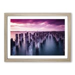 Big Box Art Princes Pier in Victoria Australia Framed Wall Art Picture Print Ready to Hang, Oak A2 (62 x 45 cm)