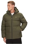 Tommy Jeans Men’s Essential Warm Down Jacket, Green (Fatigue Green), XXL