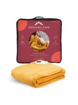 Dreamland Intelliheat Luxury Herringbone Heated Throw - Mustard