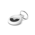 Belkin F8W973 AirTag Case with Key Ring (Secure Holder Protective Cover for Air Tag with Scratch Resistance Accessory) - White