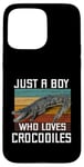 Coque pour iPhone 15 Pro Max T-shirt mignon Just A Boy Who Loves Alligator Crocodiles