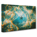 A Starfish On The Ocean Floor Modern Art Canvas Wall Art Print Ready to Hang, Framed Picture for Living Room Bedroom Home Office Décor, 20x14 Inch (50x35 cm)