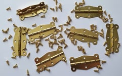 10x Butterfly Gold Brass 90° Degrees Hinge Door Wood Doll House DIY Large Pack