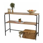 Meuble de rangement meuble d'entrée console d'entrée console 2 niveaux avec structure en metal noir 110x35xh78cm