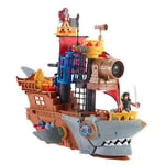 Imaginext Coffret Bateau Pirate-Requin, jouet pour tout petit avec figurines et accessoires pour jeu de rôle pour les enfants à partir de 3 ans, Mattel HGN68