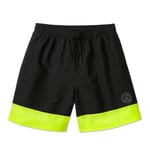 Borussia Dortmund Maillot de Bain BVB Block - Article Officiel pour Supporter - Coupe surdimensionnée - Rayures Jaunes Fluo - 100% Polyester - Emblème BVB - Taille XXL, Noir, XXL